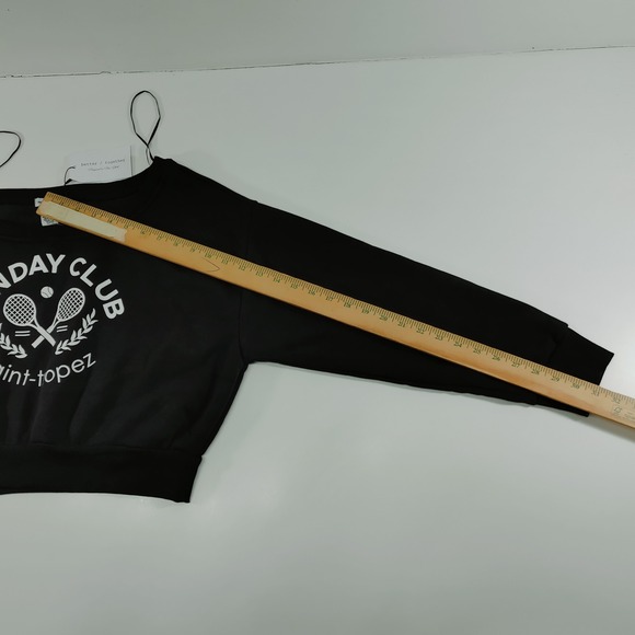Better Together Sunday Club St. Tropez Cropped Sweatshirt Black Size M - Picture 5 of 10